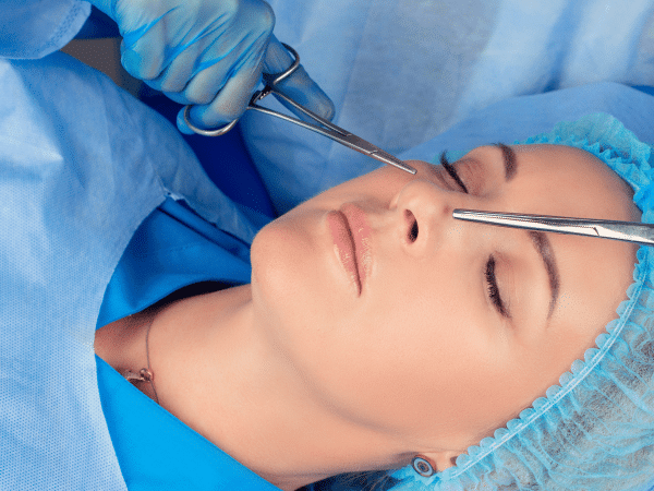 A woman getting a Rhinoplasty surgery in Phuket