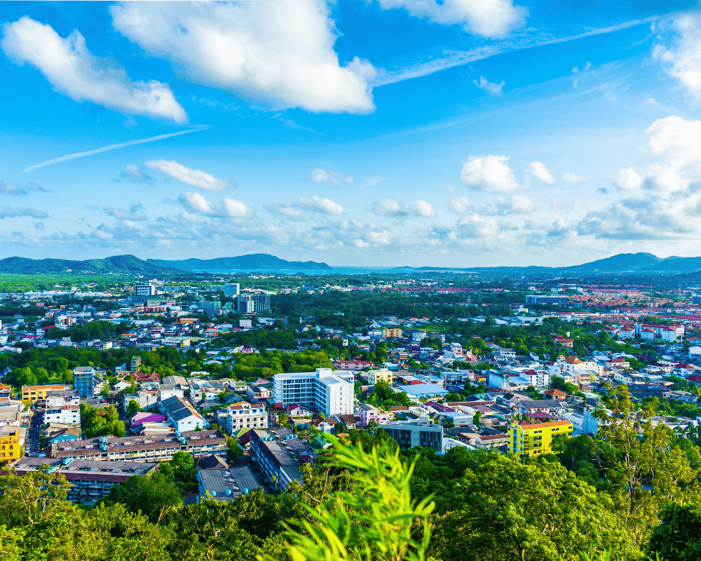 Phuket old town At khao rang viewpoint phuket, thailand